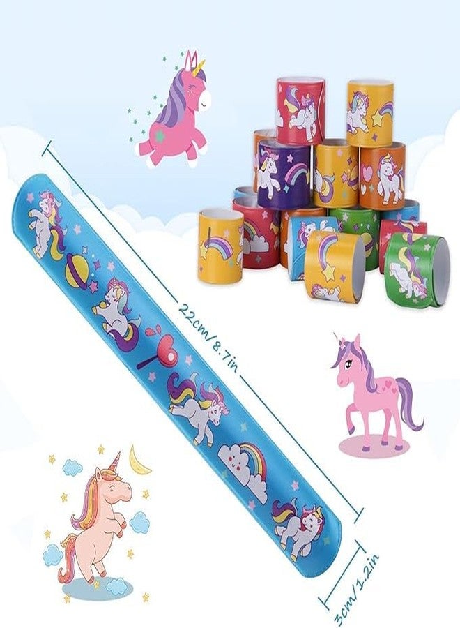 SNAPTRON Unicorn Theme Return Gifts For Kids Birthday- 12Pcs Unicorn Theme Slap Bracelets For Kids Boys, Girls- Best Birthday Return Gifts For Kids, Slap Bands for kids - Image 4